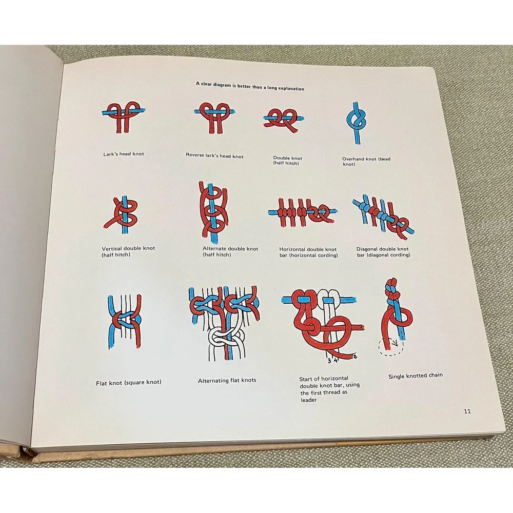 1979 Magnificent Macramé Pattern Book Hardcover Marie-Jeanine Solvit 50 Projects